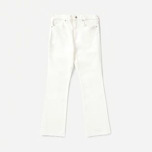 Everlane white kick crop jeans
